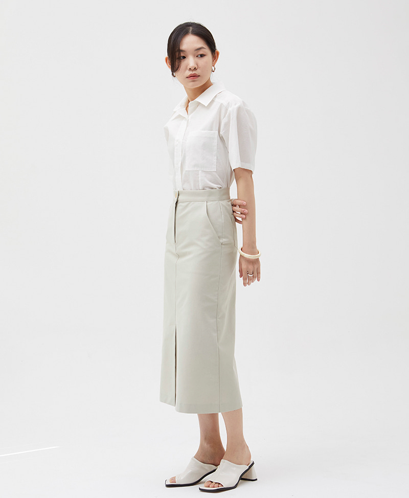 collective,콜렉티브,plain slit skirt (2color)