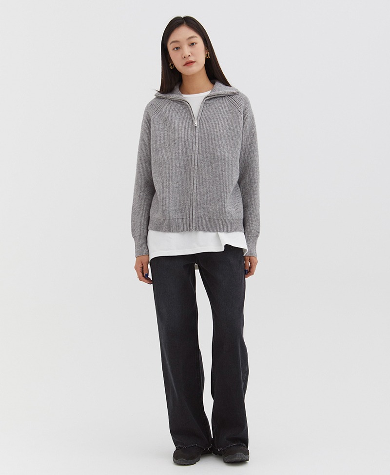 collective,콜렉티브,ivy knit zip-up cardigan (3color)